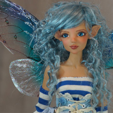 Blue Shabby Chic Fairy by Bo Bergemann